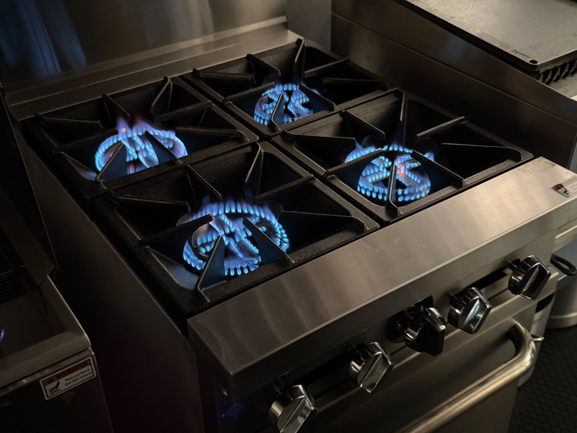 Burners lit in the Frontline Kitchen truck